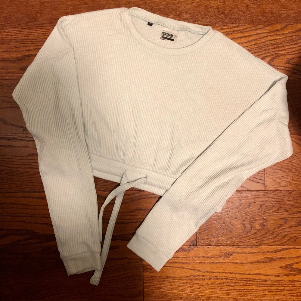 Gymshark Cropped Relaxed Sweater Washed Green M